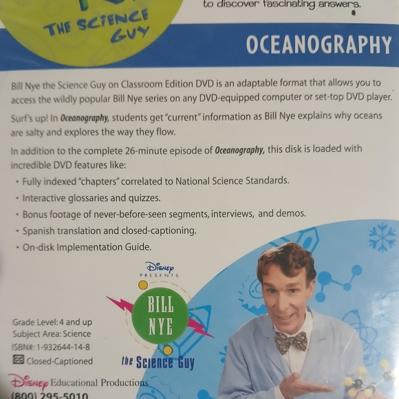 Bill Nye the Science Guy: OCEANOGRAPHY Classroom Edition [DVD] NEW SEALED - Picture 3 of 3